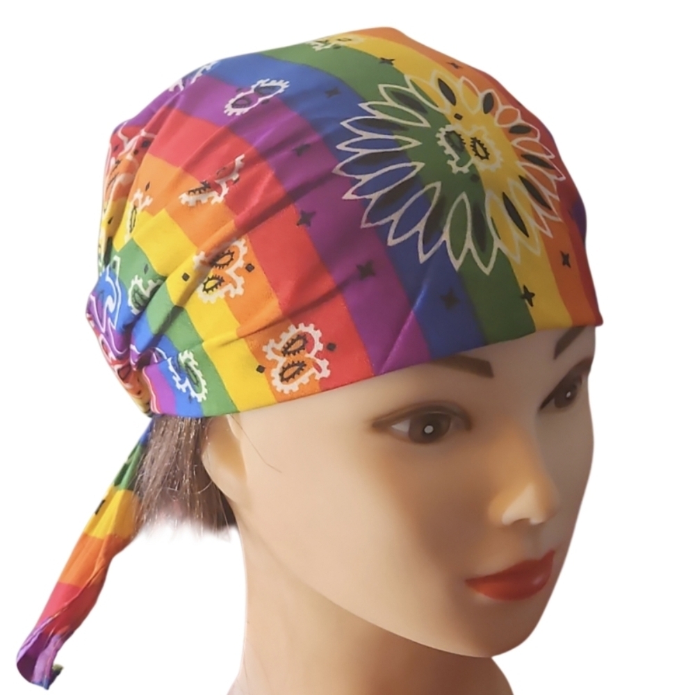 Bandana Hair Accessories Rainbow multicolored LGBTQIA+ Pride Square shaped - Picture 6 of 17
